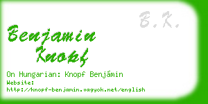 benjamin knopf business card
